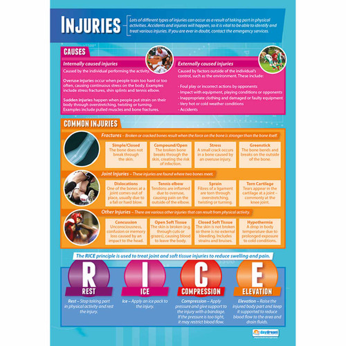 School Charts - Injuries Laminated